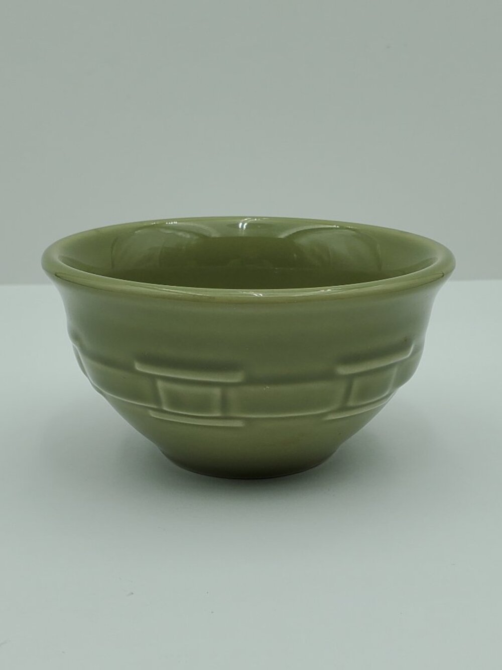 Longaberger Woven Traditions Sage Green Dessert Bowl Round Fruit Sauce Bowl